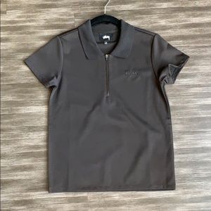 New Stüssy Sabine zip polo tee